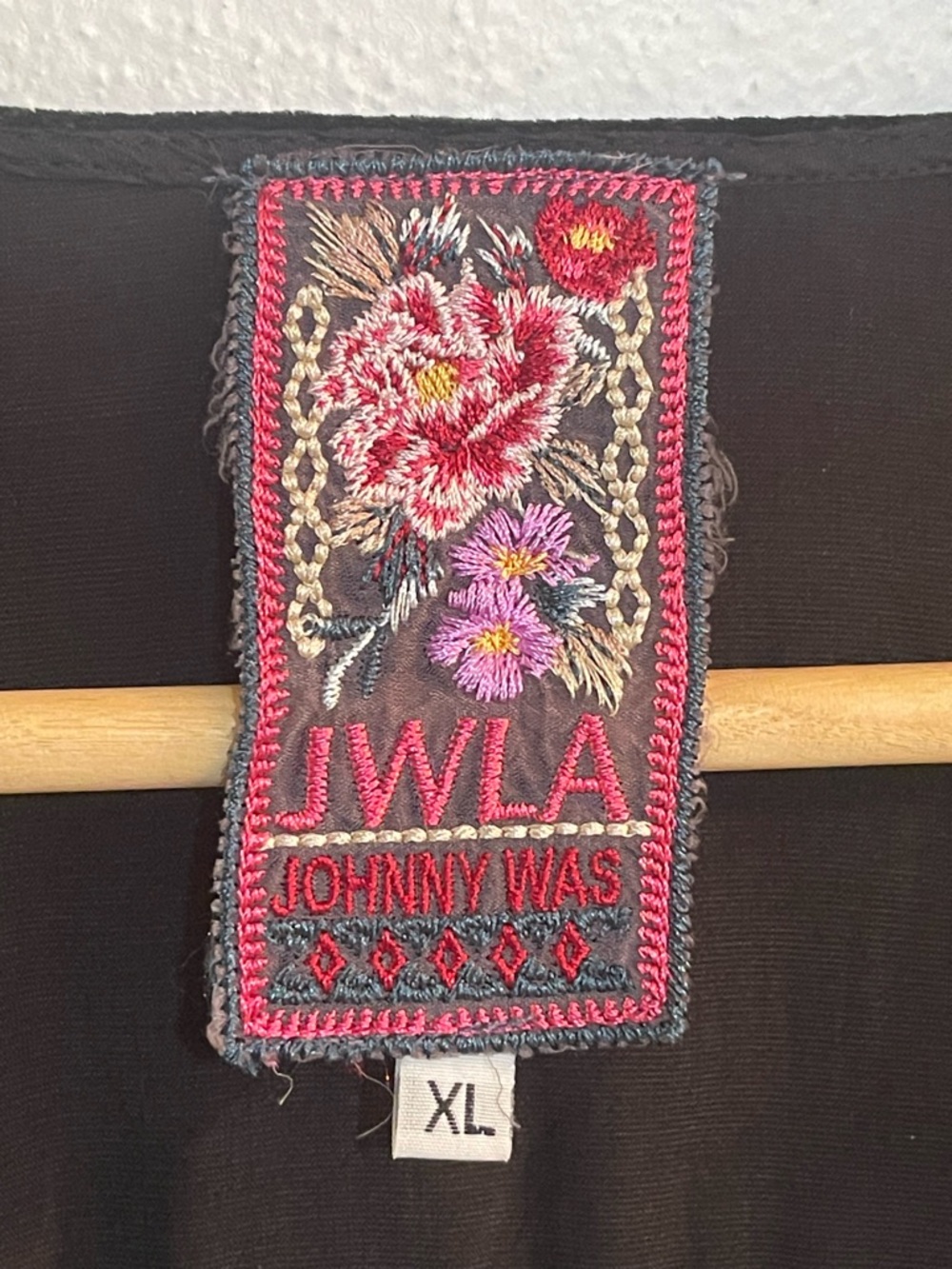 JWLA Johnny Was Mixed Media 3/4 Sleeve black  Velvet Front Silk Back dress Sz XL - Picture 6 of 9